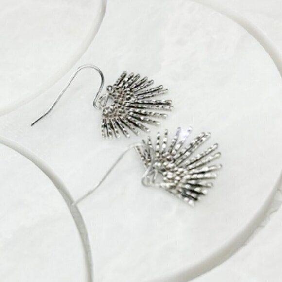 NWT Retro Boho Bohemian Pendant design silver earring dangle trendy accesssory - Picture 4 of 5